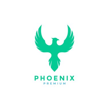 colored flat phoenix fly logo design