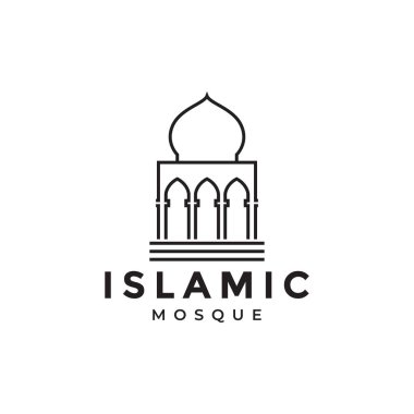 minimalist mosque dome icon logo design
