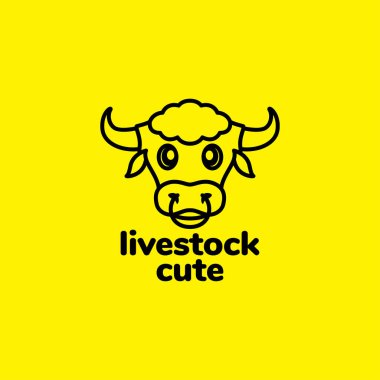 head line bulls cow logo design