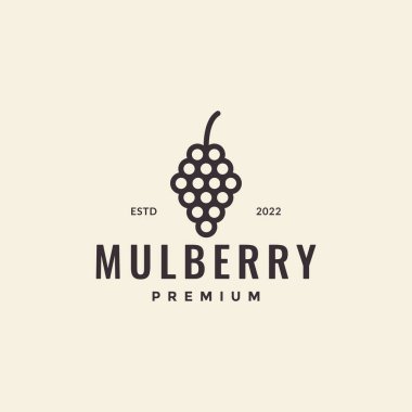 hipster fruit mulberry logo design