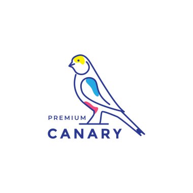 modern lines abstract bird canary logo clipart