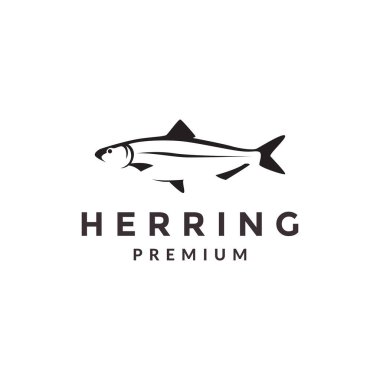 minimalist herring fish logo design