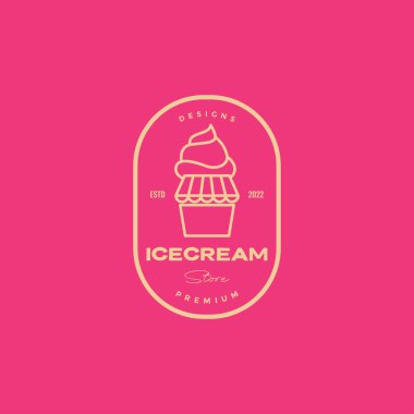 ice cream store with badge logo