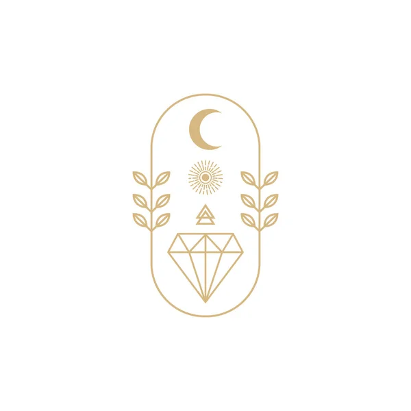 Aesthetic Diamond Night Logo Design — Stockový vektor