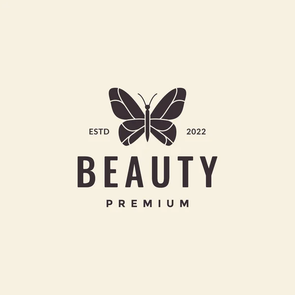 Beauty Hipster Butterfly Logo Design — Stockvektor