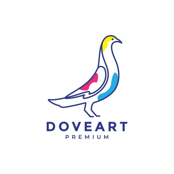 Abstract Colorful Dove Logo Design — Stockový vektor