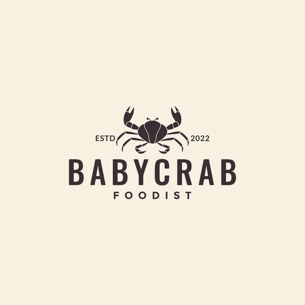Food Baby Crabs Hipster Logo Design — Stock Vector