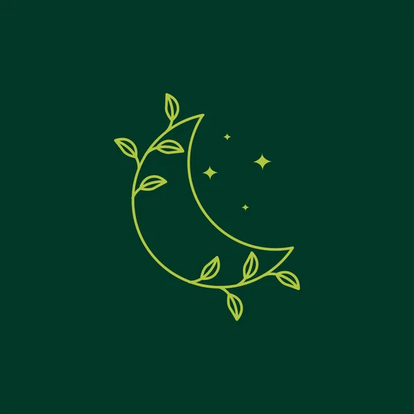 Crescent Leaf Logo Design — Stockový vektor
