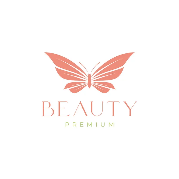 Feminine Beauty Aesthetic Butterfly Logo Design — 스톡 벡터