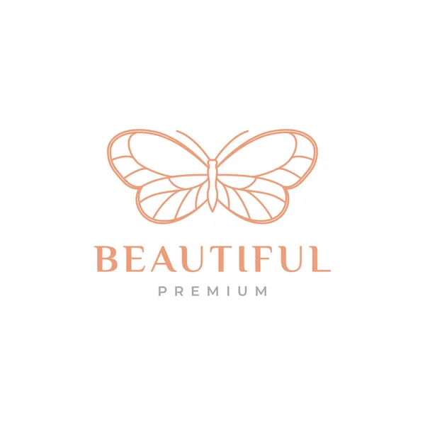 Art Beautiful Aesthetic Butterfly Logo — Stock vektor