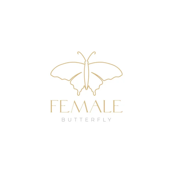 Beautiful Aesthetic Butterfly Logo Design — Archivo Imágenes Vectoriales