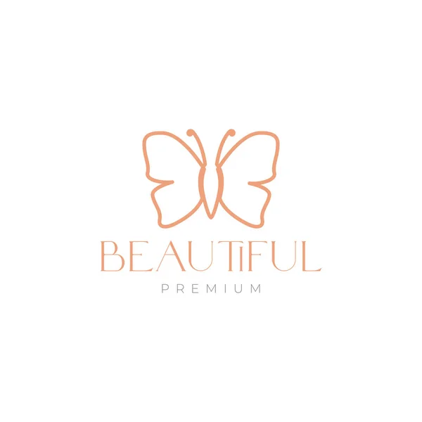 Beautiful Aesthetic Butterfly Logo Design — 스톡 벡터