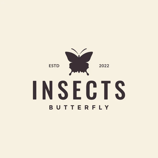 Simple Hipster Butterfly Logo Design — Stockvektor