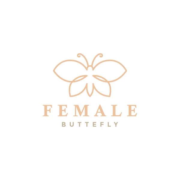 Beautiful Aesthetic Butterfly Logo Design — 스톡 벡터