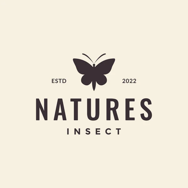 Simple Hipster Butterfly Logo Design — Vetor de Stock