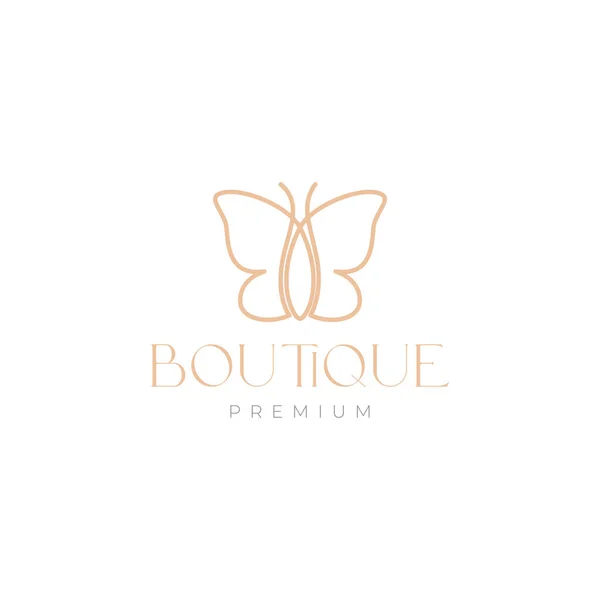 Beautiful Aesthetic Butterfly Logo Design — ストックベクタ