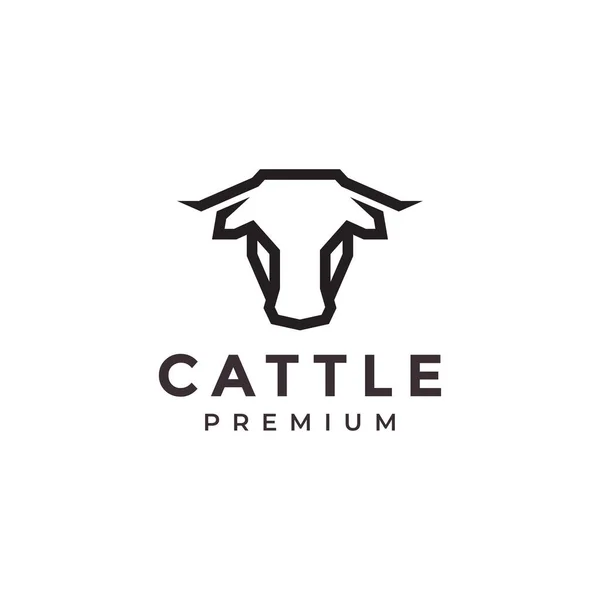 Minimalist Modern Head Cow Cattle Logo — Stockvektor