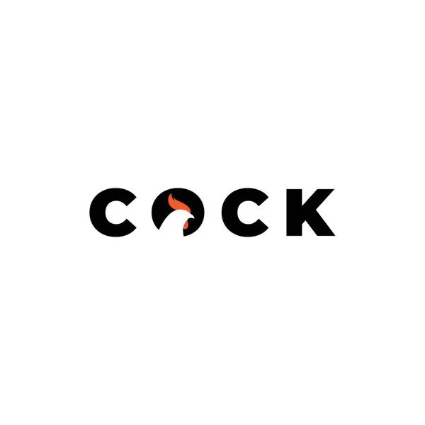 Logotype Cock Design Creative Icon — Vetor de Stock