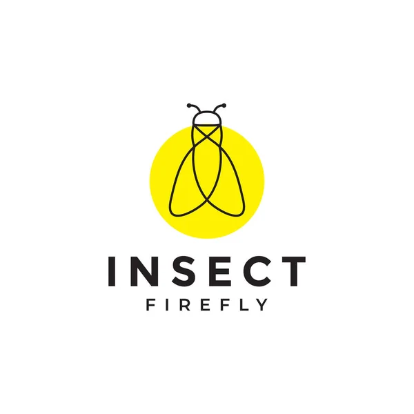 Minimal Line Abstract Firefly Logo Design — Stockvektor