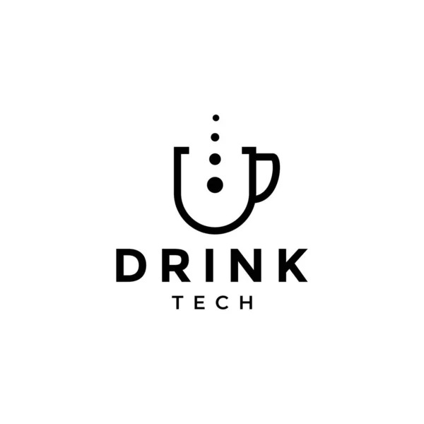 Minimalist Cup Drink Technology Logo Design — 图库矢量图片