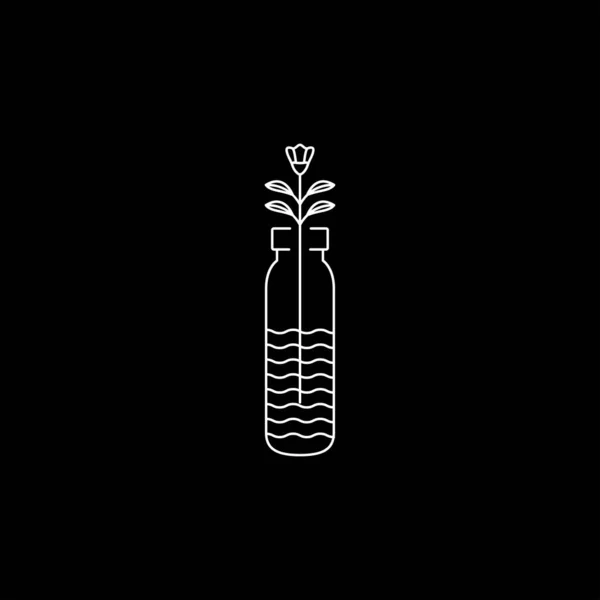 Art Plastic Bottle Plants Water Logo Design — ストックベクタ