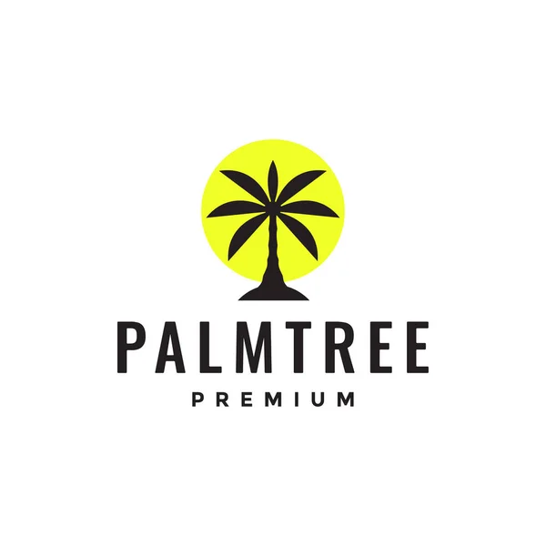 Abstract Palm Tree Sun Light Logo Design — Stockový vektor