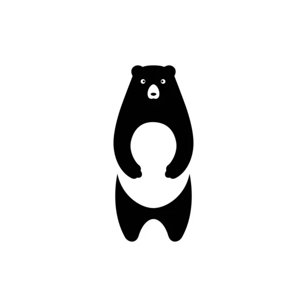 Bear Modern Minimalist Logo Design — Stok Vektör
