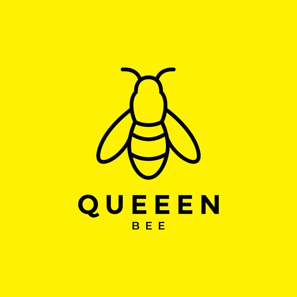 Minimalist Queen Bee Logo Design — Stock vektor