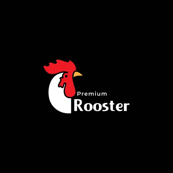 Head Rooster Minimalist Logo Design — Stockvector