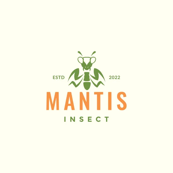 Colored Vintage Mantis Logo Design — Vettoriale Stock
