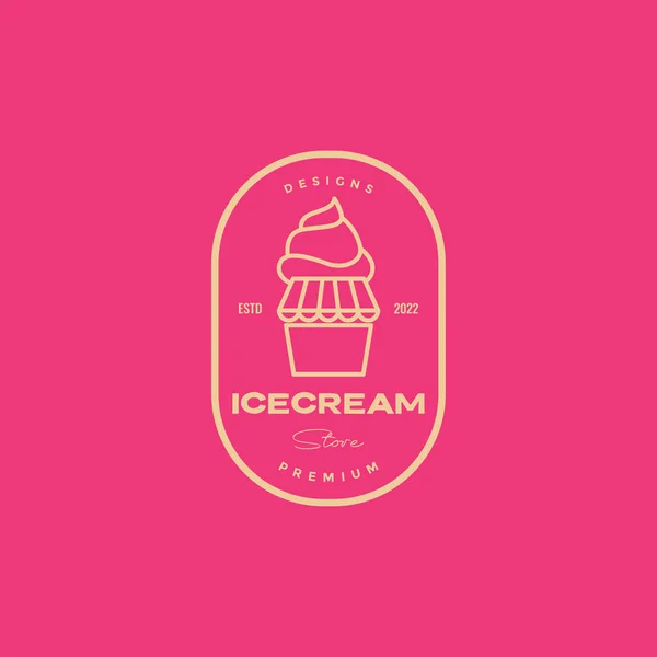 Ice Cream Store Badge Logo — Stockvektor