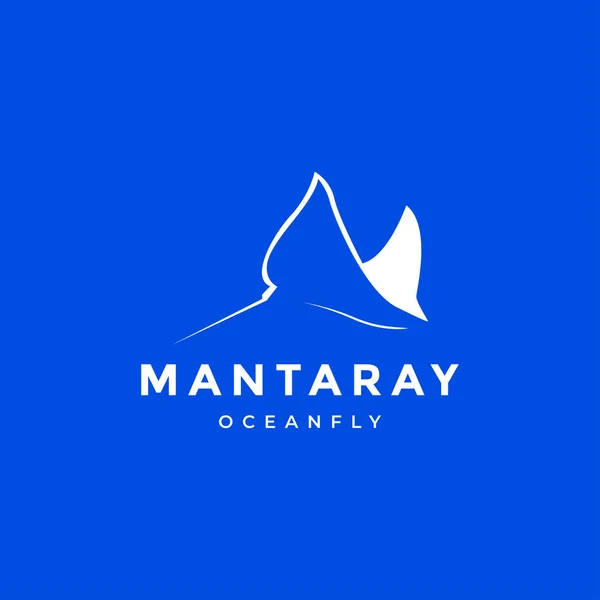 Minimal Fish Manta Ray Modern Logo Design — 스톡 벡터