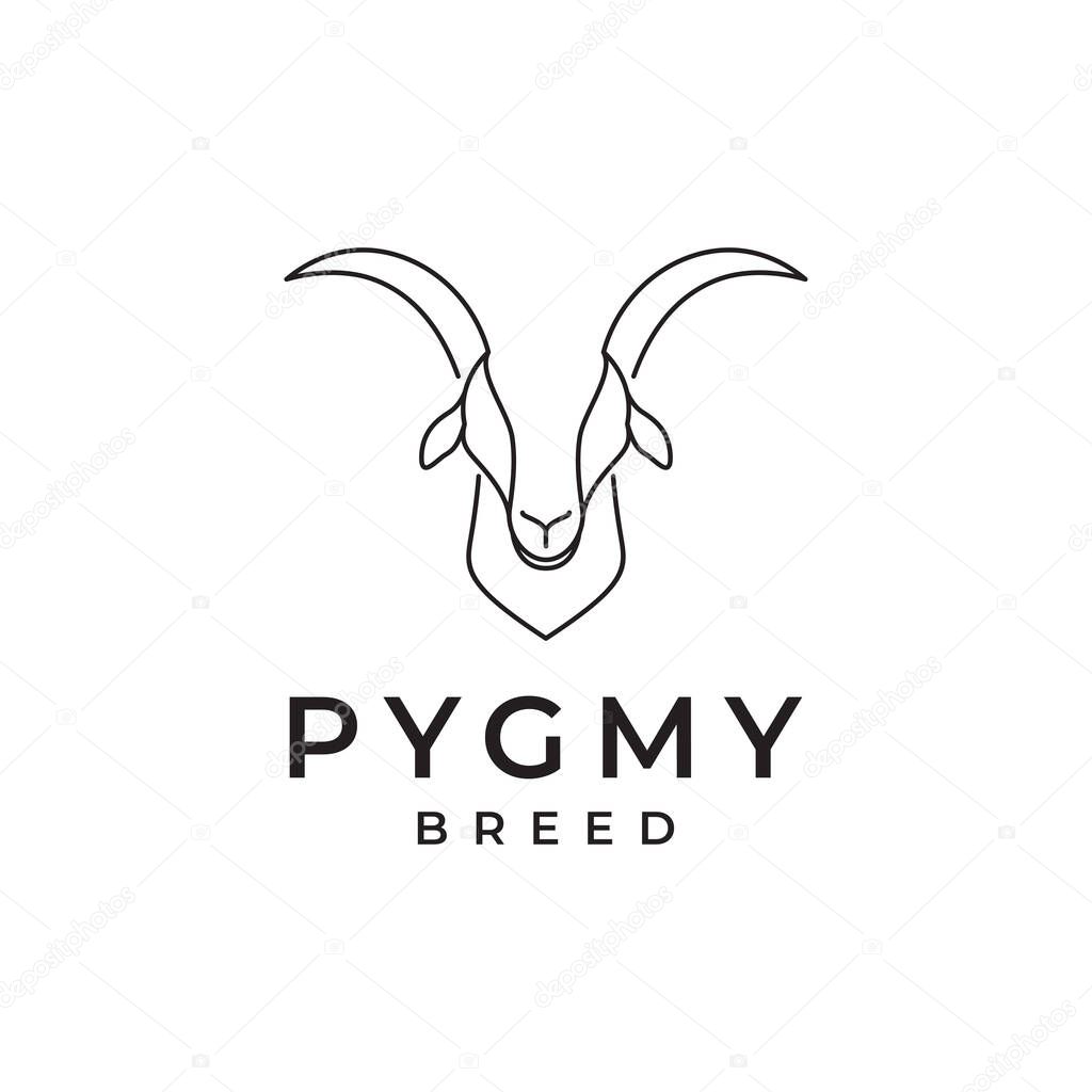 Pygmy goat line logo design