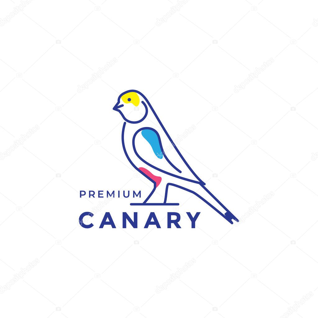 modern lines abstract bird canary logo