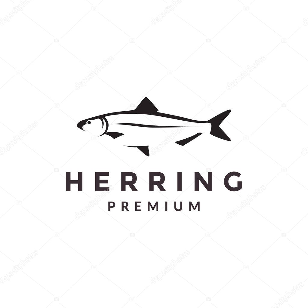 Minimalist herring fish logo design