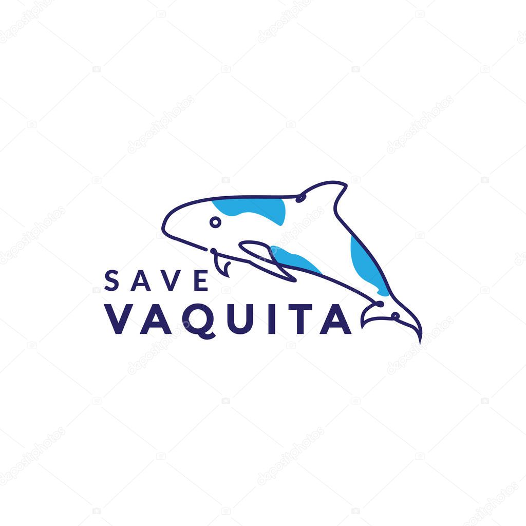 fish vaquita abstract logo design