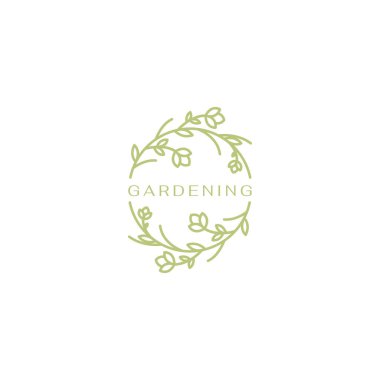 circle ying yang flower leaves logo design