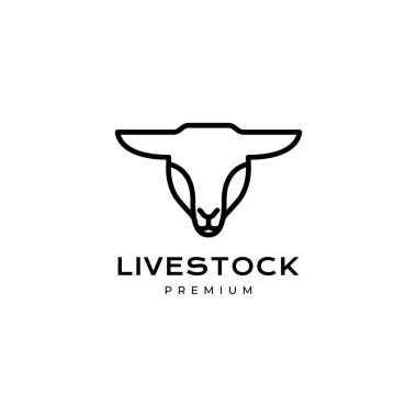 minimal geometric head goat logo design