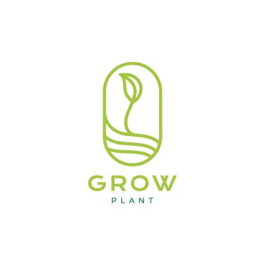 shoots growth modern badge logo design