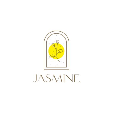 flower jasmine with window logo design