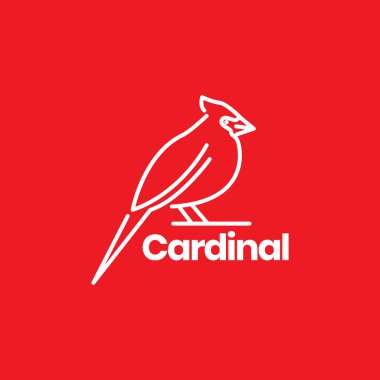 lines modern bird cardinal logo design