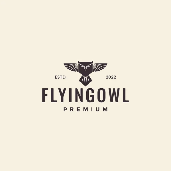 Flying Owlet Hipster Logo Design — Image vectorielle