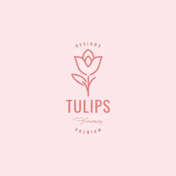 minimalist flower tulip lines art logo design
