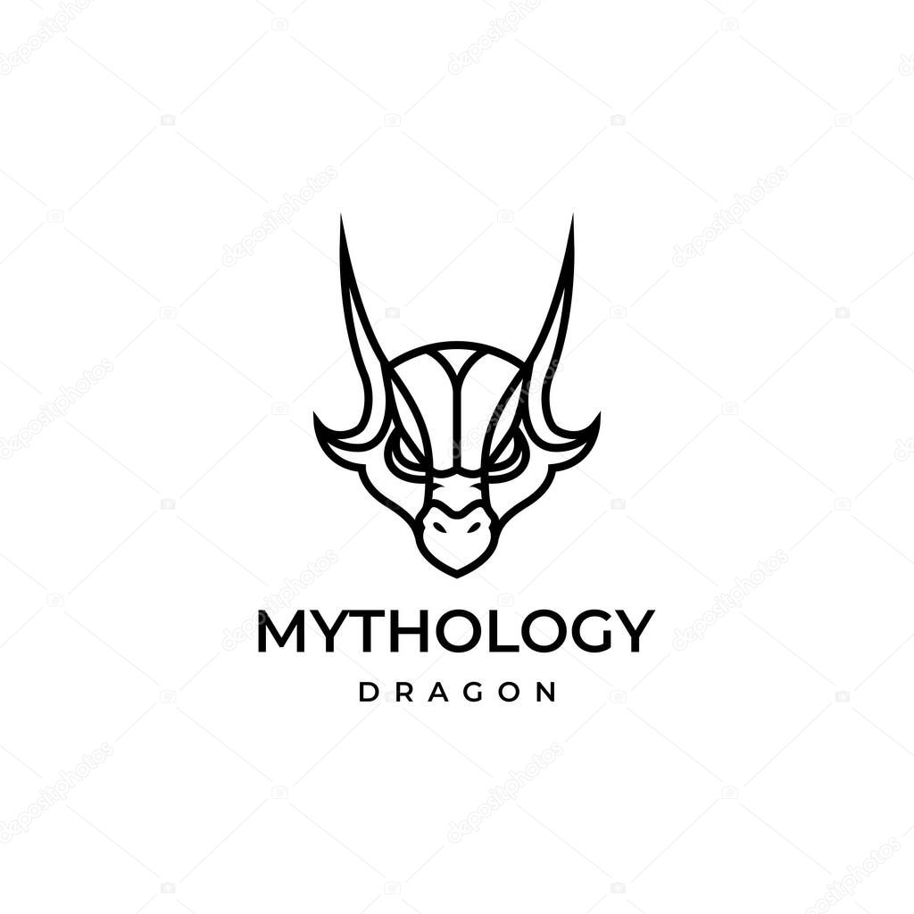 Face myth dragon logo design