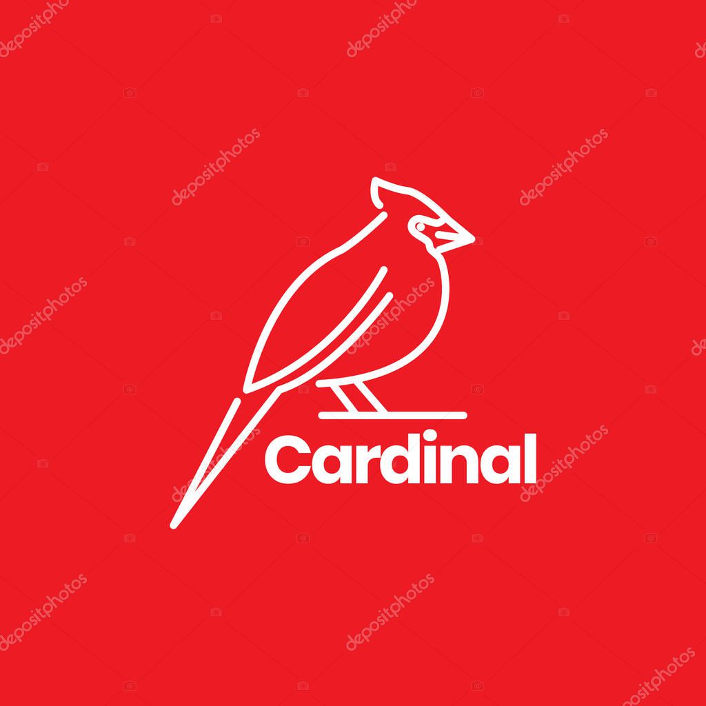 Lines modern bird cardinal logo design