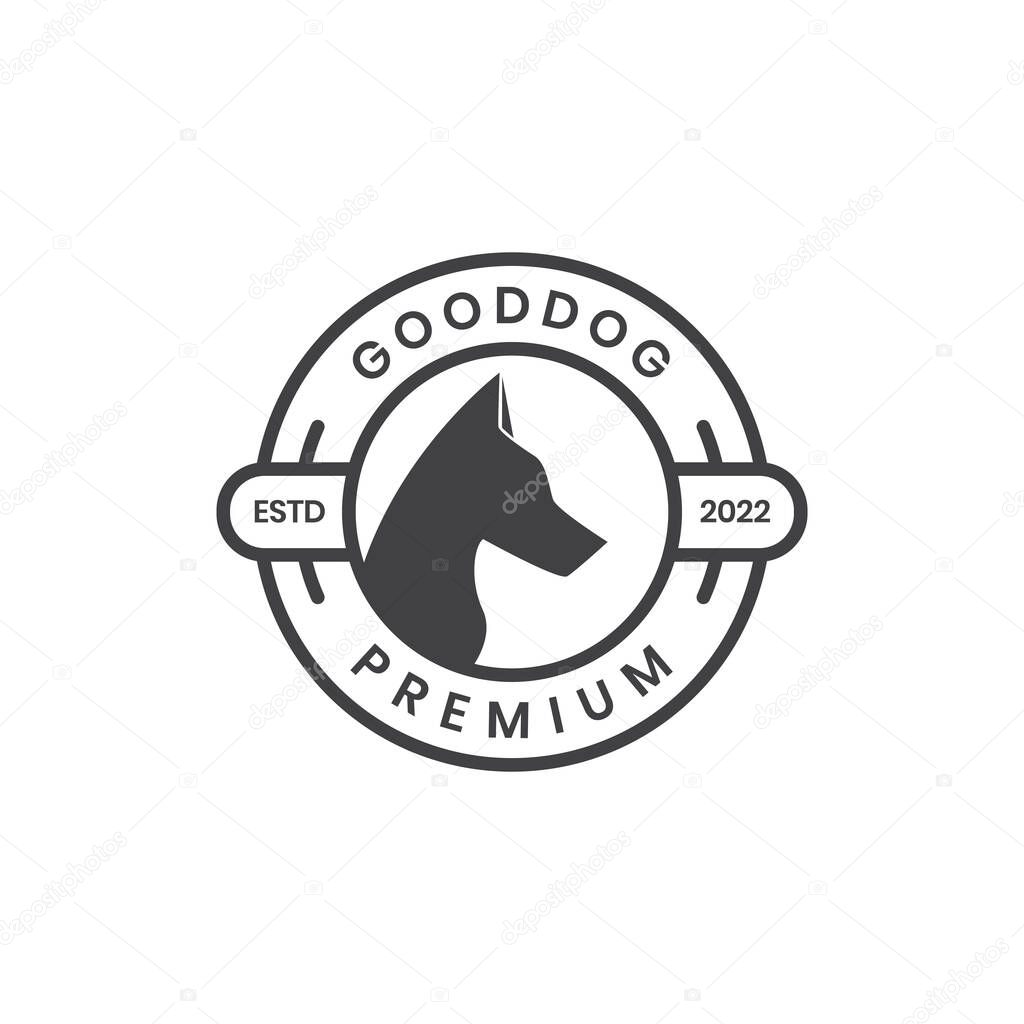 badge with k9 dog logo design