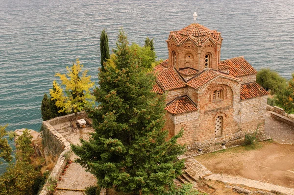 Охридське озеро, православні церкви Івана в Kaneo — стокове фото