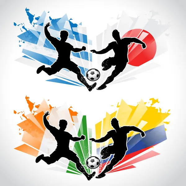Jugadores de fútbol que representan diferentes países — Vector de stock