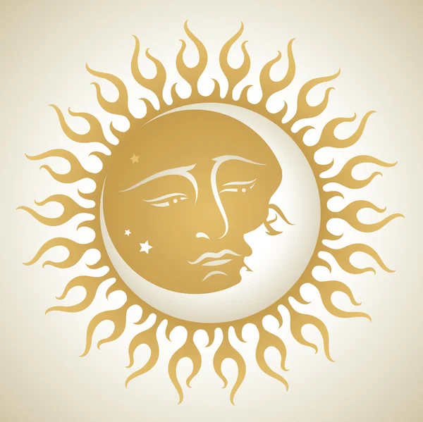 Sol e lua Ilustrações De Stock Royalty-Free