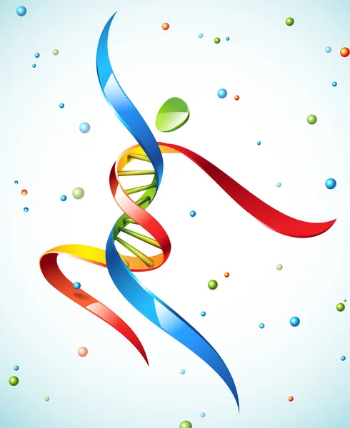 Colorful DNA Figure — Stock Vector